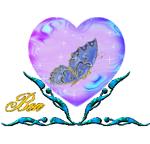 Gif animé Bon mardi papillon coeur